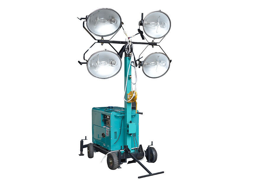 3600rpm IP65 5KW Portable Flood Lights With Generator , Mobile Lighting Tower
